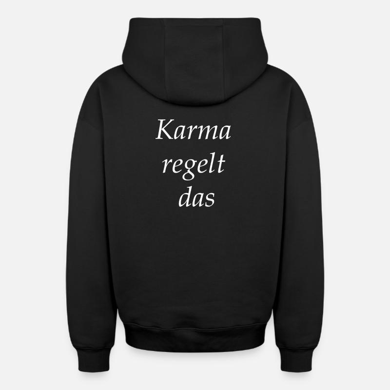 Le karma régule cela - Sweat à capuche unisexe zippé oversize épais SPREAD - noir