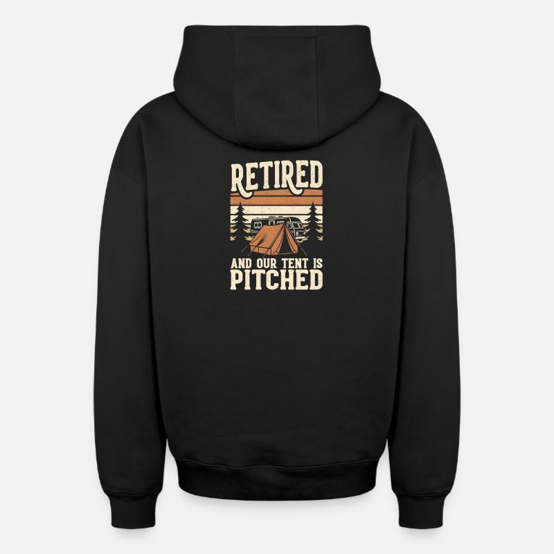 Camping pour retraités - Sweat à capuche unisexe zippé oversize épais SPREAD - noir