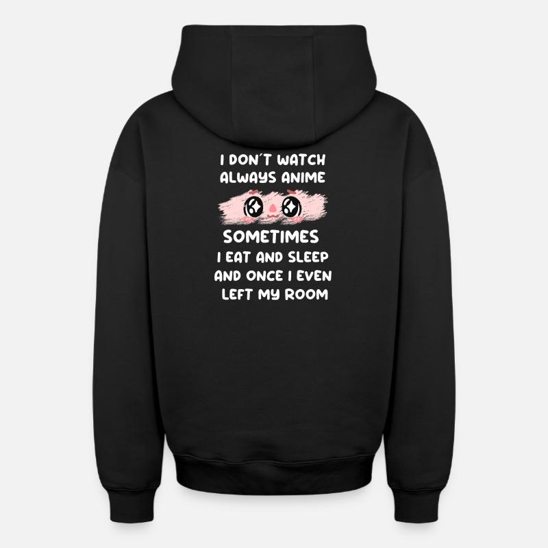 Anime - Sweat à capuche unisexe zippé oversize épais SPREAD - noir