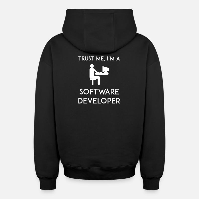 Vertrau mir, ich bin Softwareentwickler - Oversized Heavyweight Unisex Zip Hoodie - Schwarz