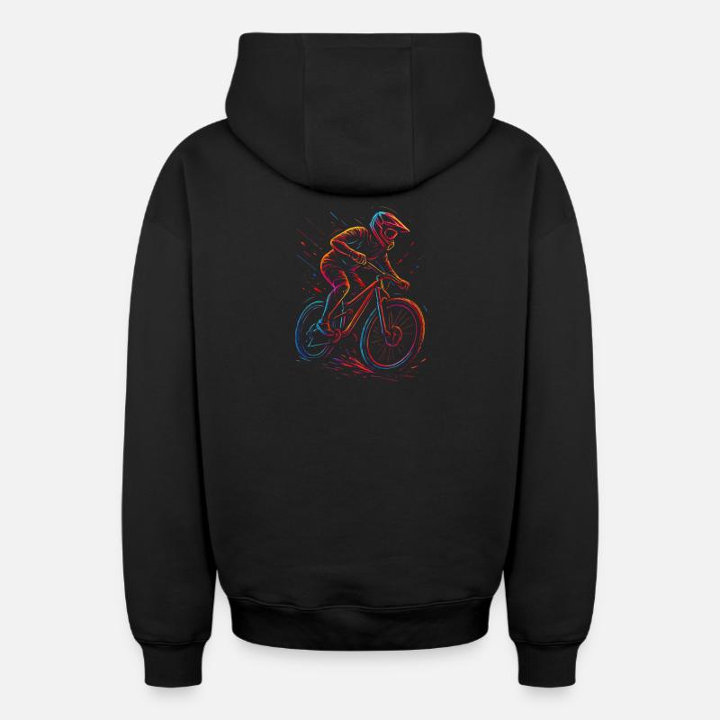VTT Descente Freeride - Sweat à capuche unisexe zippé oversize épais SPREAD - noir