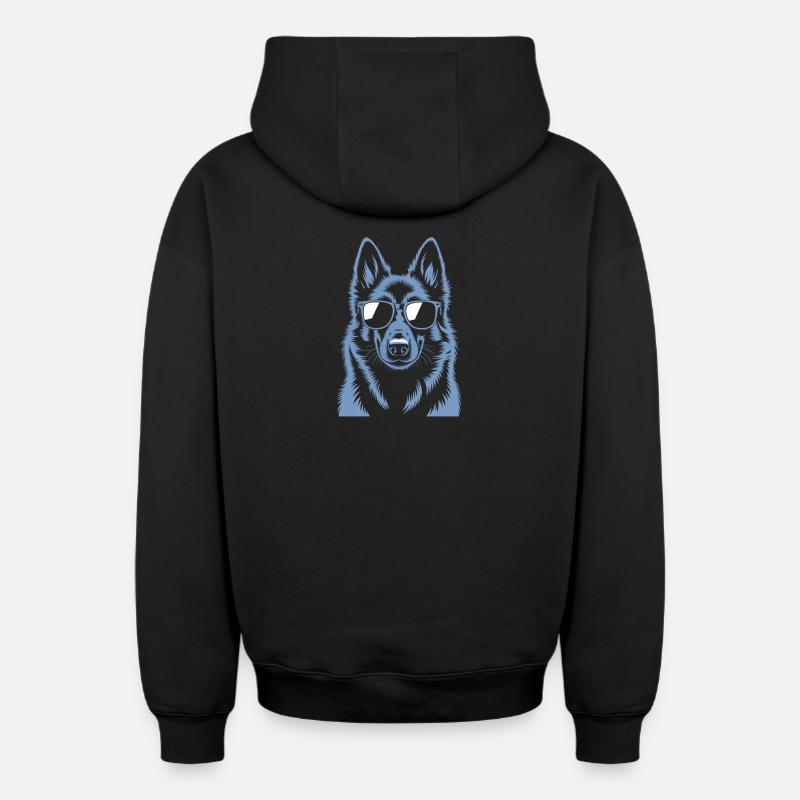 Berger Belge - Sweat à capuche unisexe zippé oversize épais SPREAD - noir