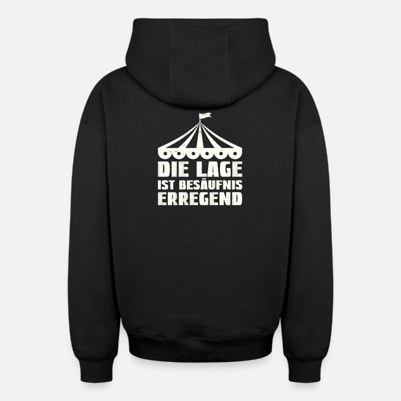 La situation est l’ivresse - Sweat à capuche unisexe zippé oversize épais SPREAD - noir