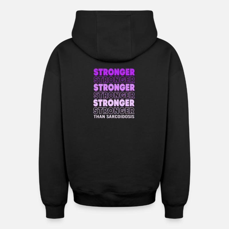 Sarcoïdose - Sweat à capuche unisexe zippé oversize épais SPREAD - noir