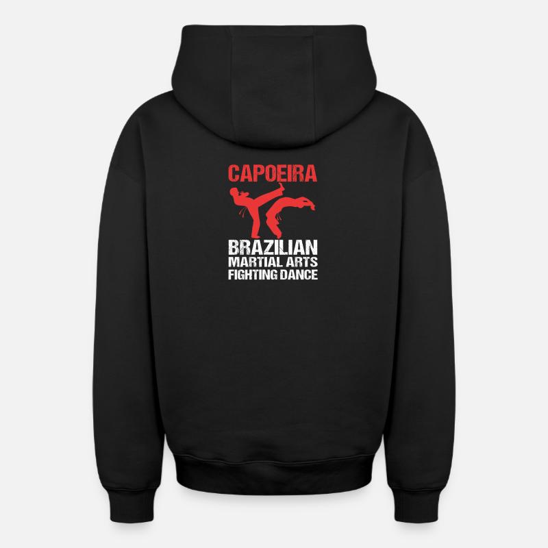 Capoeira - Sweat à capuche unisexe zippé oversize épais SPREAD - noir