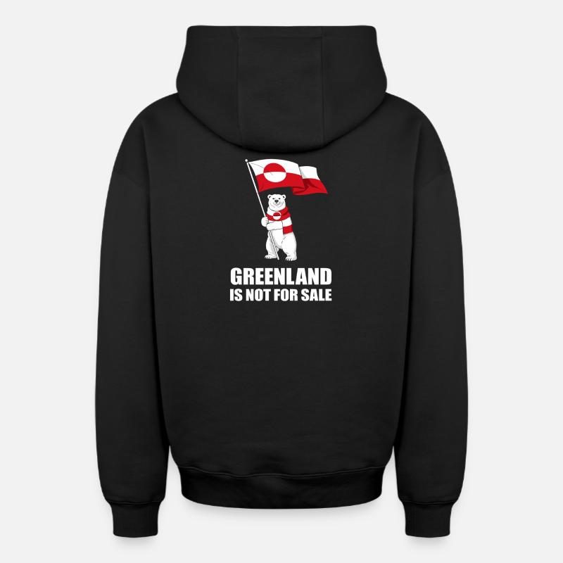 Greenland Non à la Vente Ours - Sweat à capuche unisexe zippé oversize épais SPREAD - noir