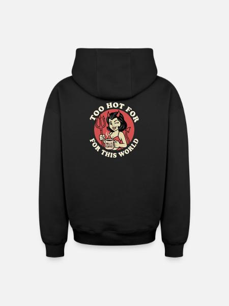 Zu heiß für diese Welt - Oversized Heavyweight Unisex Zip Hoodie - Schwarz
