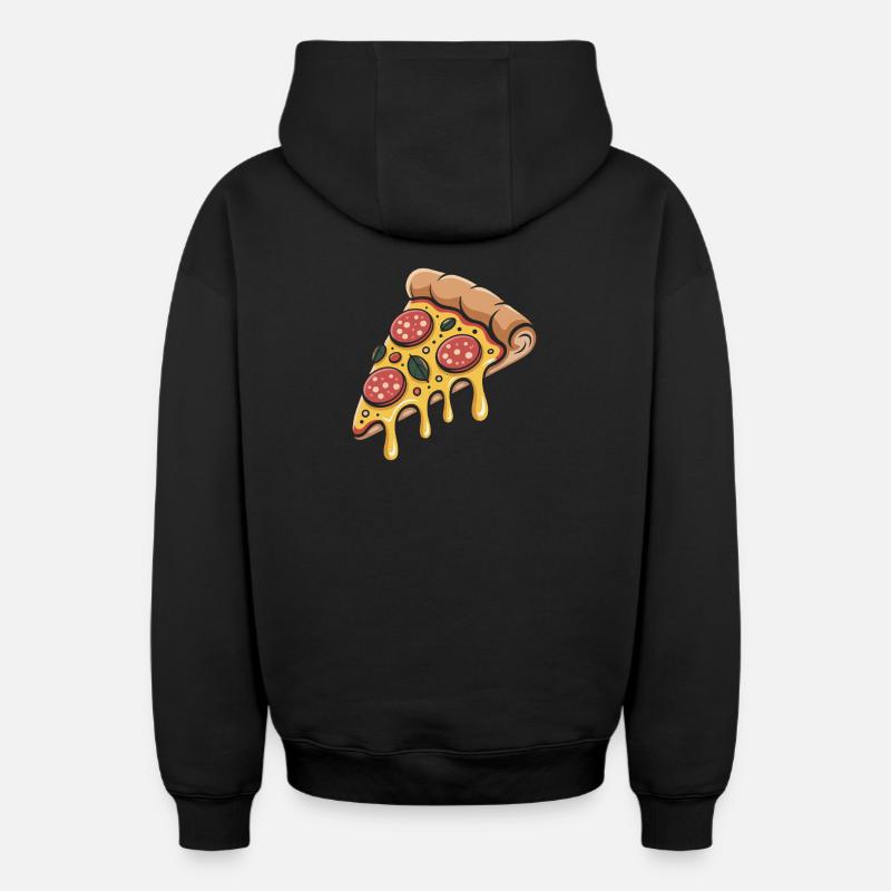 Pizzaiatrice - Sweat à capuche unisexe zippé oversize épais SPREAD - noir