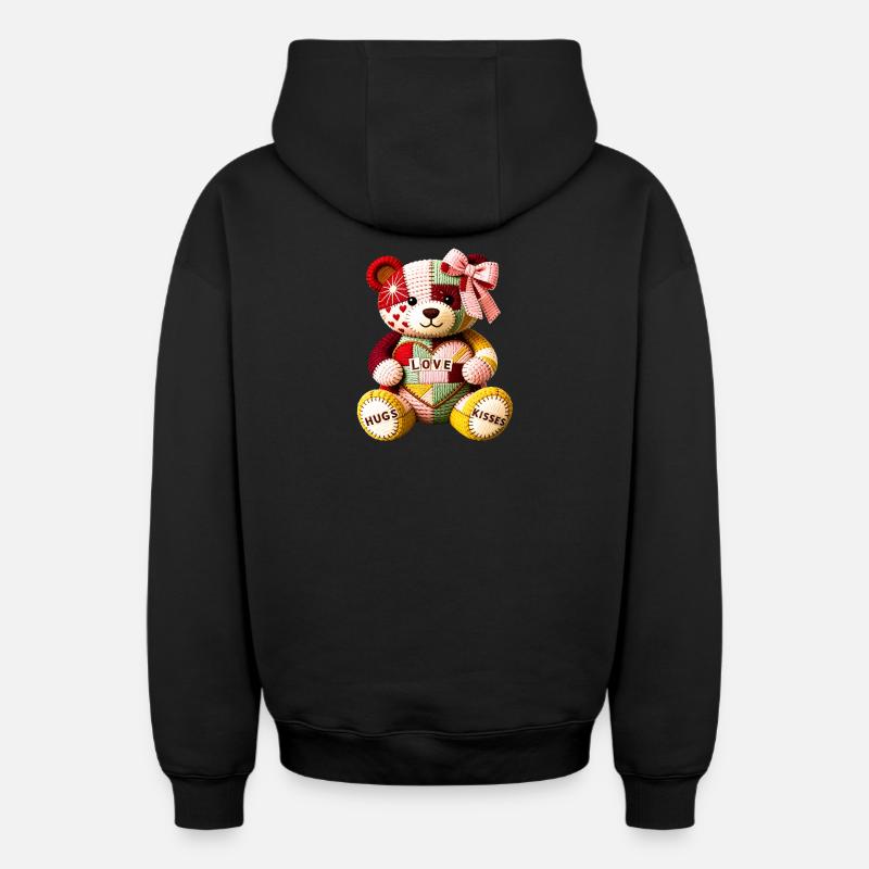 baybe_-1- - Sweat à capuche unisexe zippé oversize épais SPREAD - noir