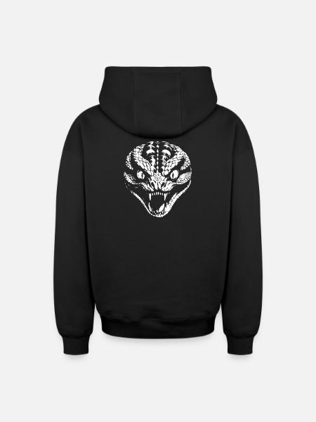 Snake - Oversized Heavyweight Unisex Zip Hoodie - Schwarz