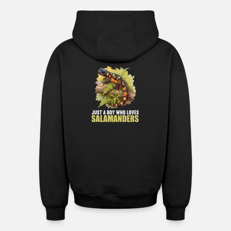Salamandre de feu Salamandre - Sweat à capuche unisexe zippé oversize épais SPREAD - noir