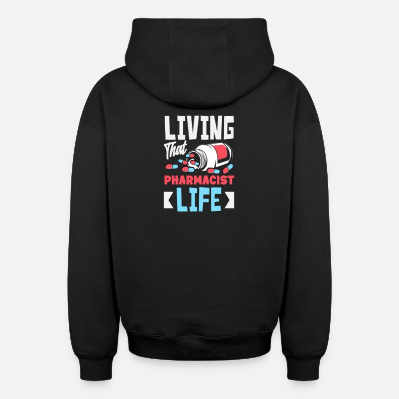 Das Leben Eines Apothekers Pharmazietechniker - Oversized Heavyweight Unisex Zip Hoodie - Schwarz