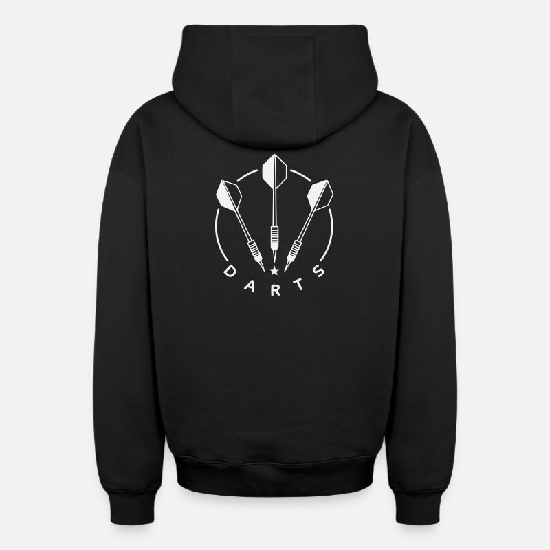 Logo des fléchettes et fléchettes - Sweat à capuche unisexe zippé oversize épais SPREAD - noir
