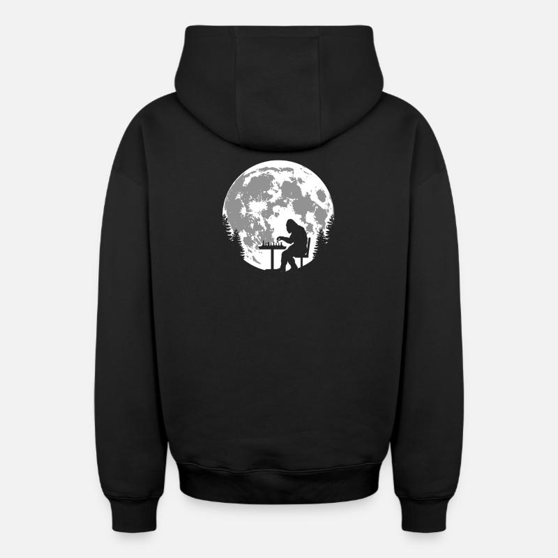 Bigfoot Chess - Sweat à capuche unisexe zippé oversize épais SPREAD - noir