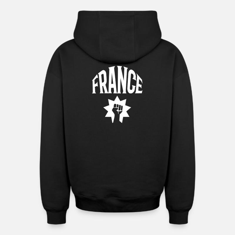 France - Sweat à capuche unisexe zippé oversize épais SPREAD - noir