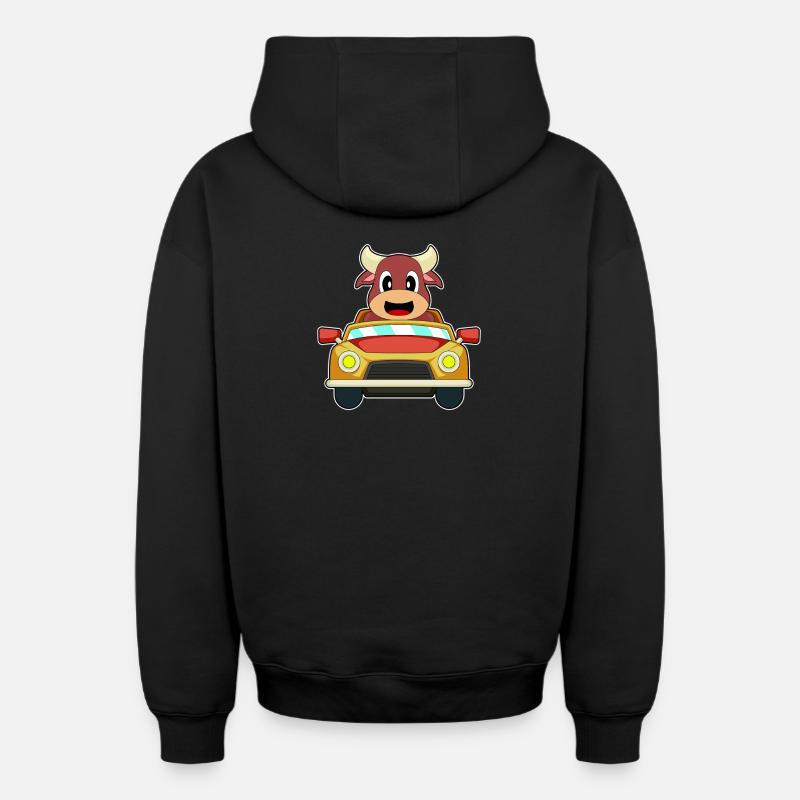 Stier Auto - Oversized Heavyweight Unisex Zip Hoodie - Schwarz