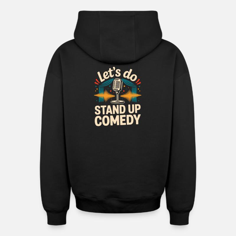 Faisons du stand-up - Sweat à capuche unisexe zippé oversize épais SPREAD - noir