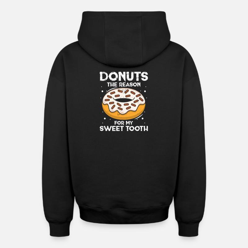 Restauration rapide en donuts - Sweat à capuche unisexe zippé oversize épais SPREAD - noir