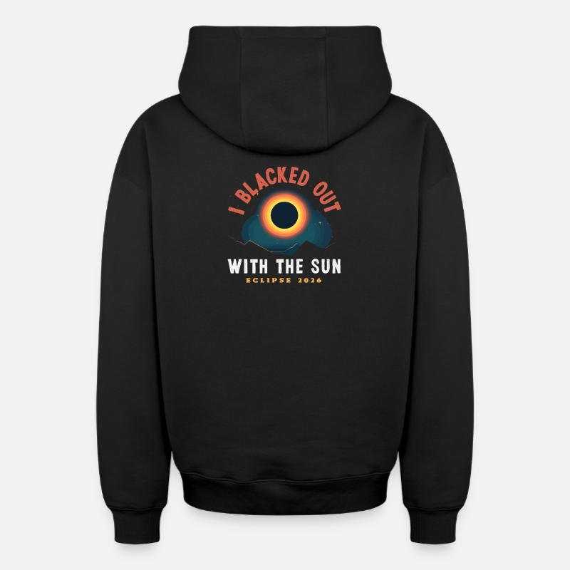 Solar eclipse 2026, August 12 - Oversized Heavyweight Unisex Zip Hoodie - black