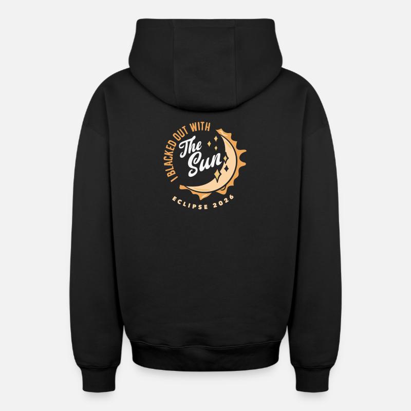 Solar eclipse 2026, August 12 - Oversized Heavyweight Unisex Zip Hoodie - black