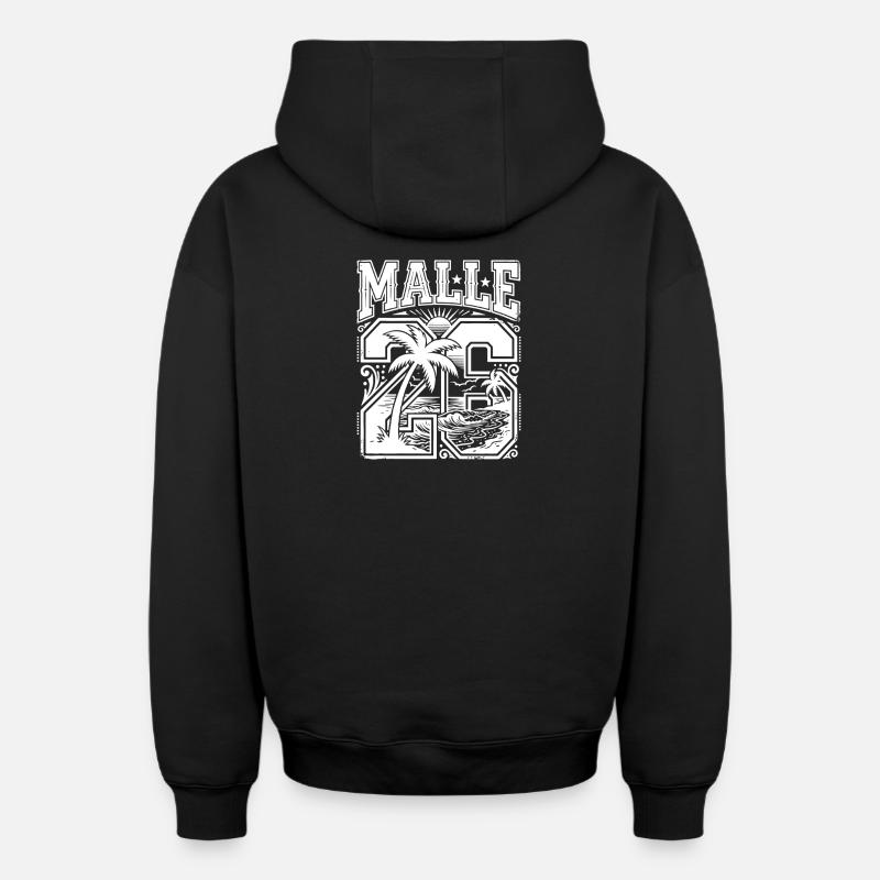 Plage de Malle 2026 Jersey - Sweat à capuche unisexe zippé oversize épais SPREAD - noir