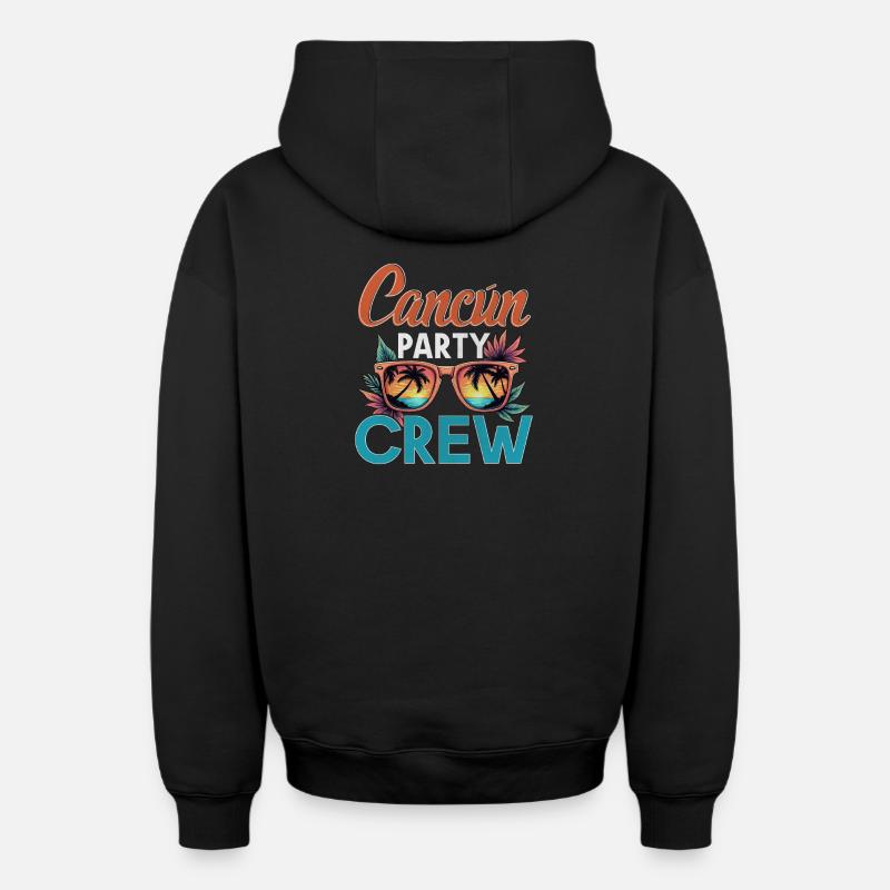 Équipe de Cancun - Sweat à capuche unisexe zippé oversize épais SPREAD - noir