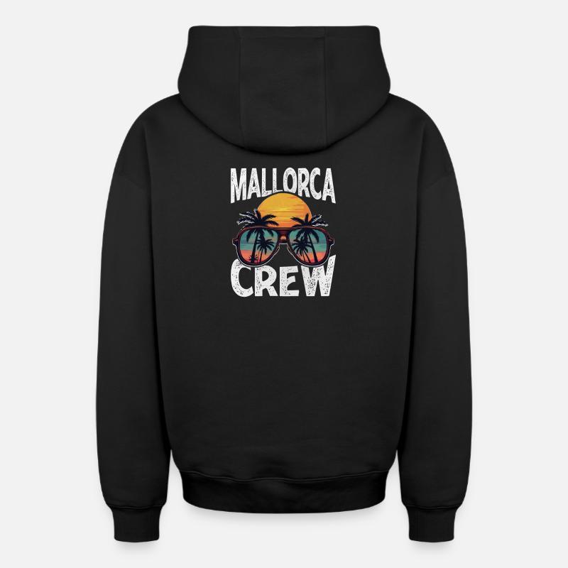 Mallorca Crew - Oversized Heavyweight Unisex Zip Hoodie - Schwarz