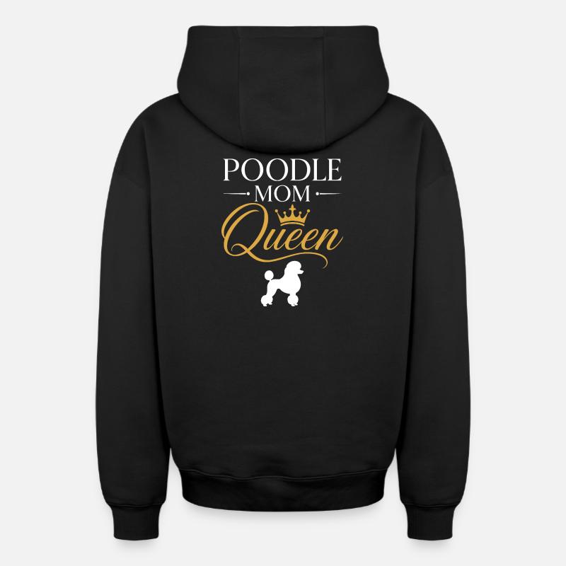 Couronne de Maman Reine Caniche - Sweat à capuche unisexe zippé oversize épais SPREAD - noir