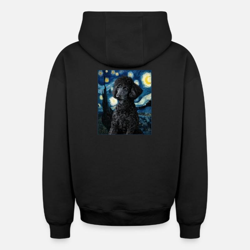 Caniche - Sweat à capuche unisexe zippé oversize épais SPREAD - noir