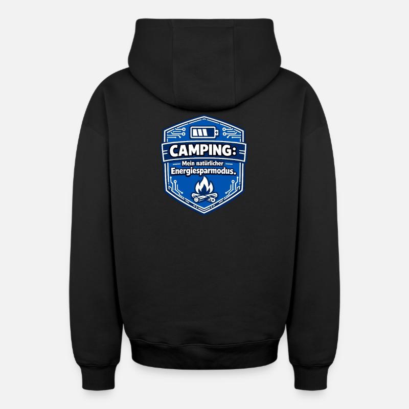 Mode camping économe d’énergie - Sweat à capuche unisexe zippé oversize épais SPREAD - noir