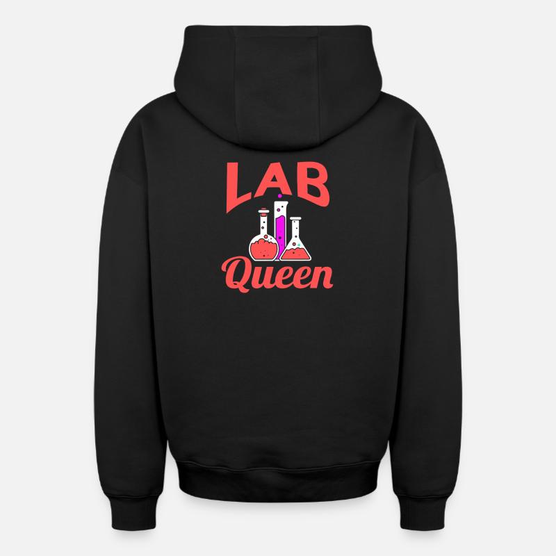 Béchers de chimie Lab Queen - Sweat à capuche unisexe zippé oversize épais SPREAD - noir