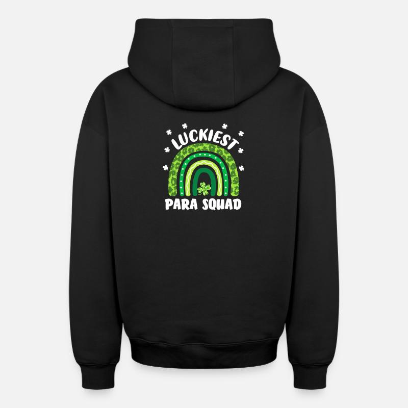 Luckiest Para Squad - Oversized Heavyweight Unisex Zip Hoodie - black