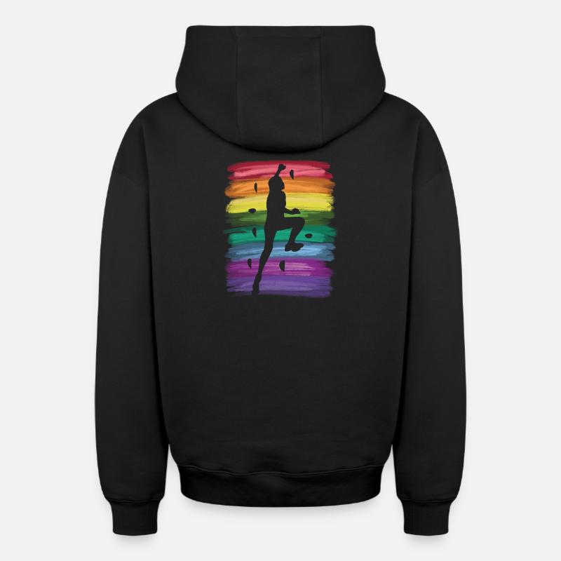 Boulderer Boulder Bouldern - Oversized Heavyweight Unisex Zip Hoodie - Schwarz