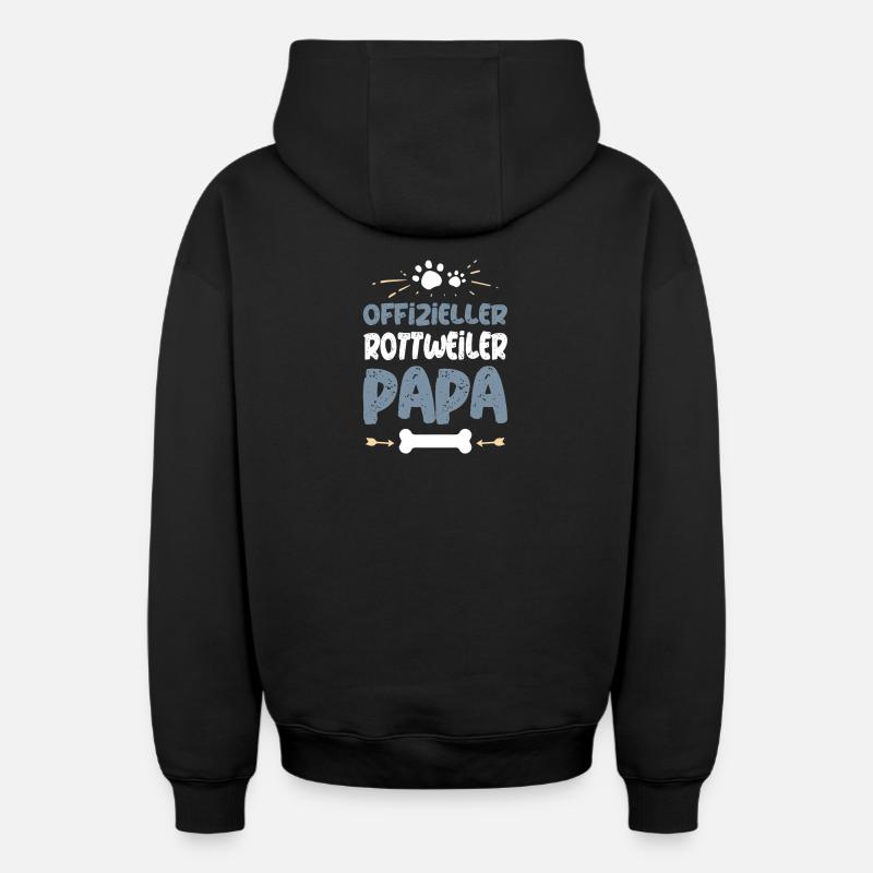 Rottweiler - Sweat à capuche unisexe zippé oversize épais SPREAD - noir