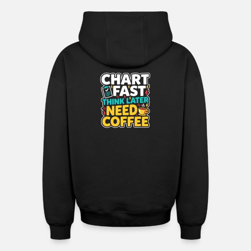 Nachtschicht-krankenschwester, Müde - Oversized Heavyweight Unisex Zip Hoodie - Schwarz
