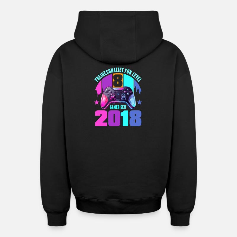 8e anniversaire, jeunes filles - Sweat à capuche unisexe zippé oversize épais SPREAD - noir