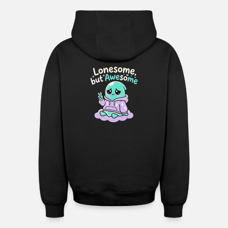 Fantôme Solitaire - Sweat à capuche unisexe zippé oversize épais SPREAD - noir