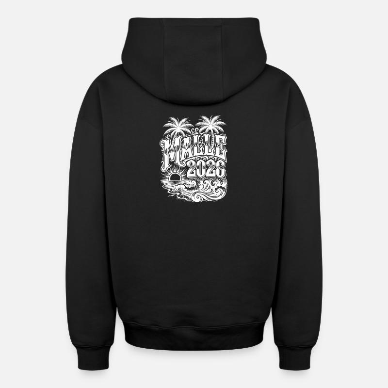 Malle 2026 - Sweat à capuche unisexe zippé oversize épais SPREAD - noir