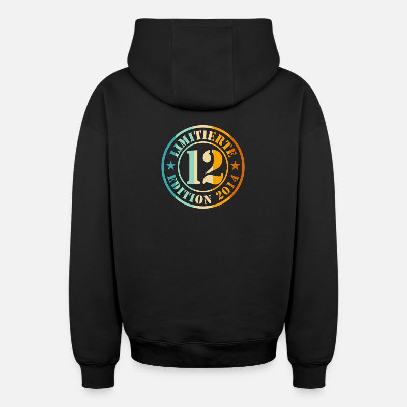 12e anniversaire - Sweat à capuche unisexe zippé oversize épais SPREAD - noir
