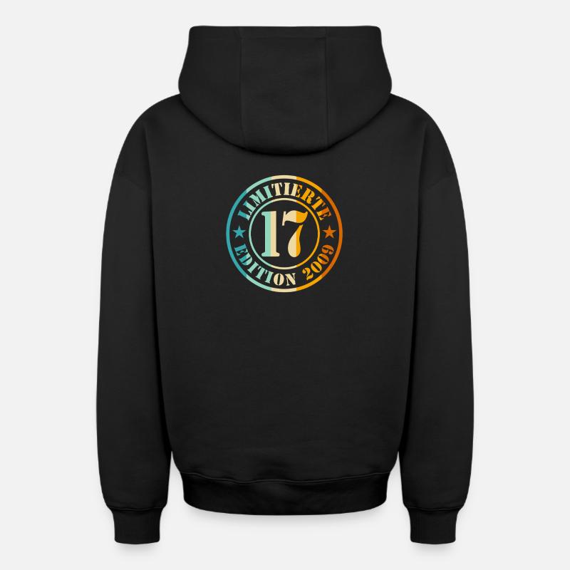 17e anniversaire - Sweat à capuche unisexe zippé oversize épais SPREAD - noir
