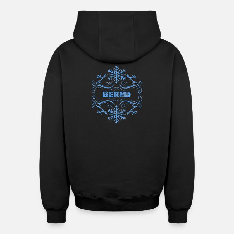 Bernd comme prénom - Sweat à capuche unisexe zippé oversize épais SPREAD - noir