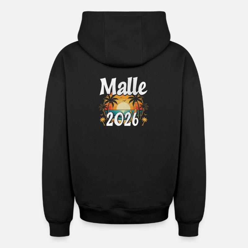 Malle 2026 - Sweat à capuche unisexe zippé oversize épais SPREAD - noir