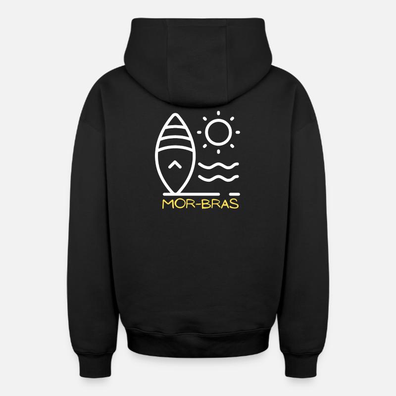 Mor Bras - Sweat à capuche unisexe zippé oversize épais SPREAD - noir