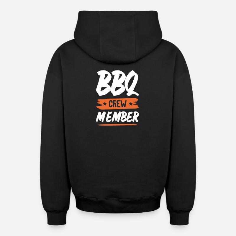 Équipe de barbecue - Sweat à capuche unisexe zippé oversize épais SPREAD - noir