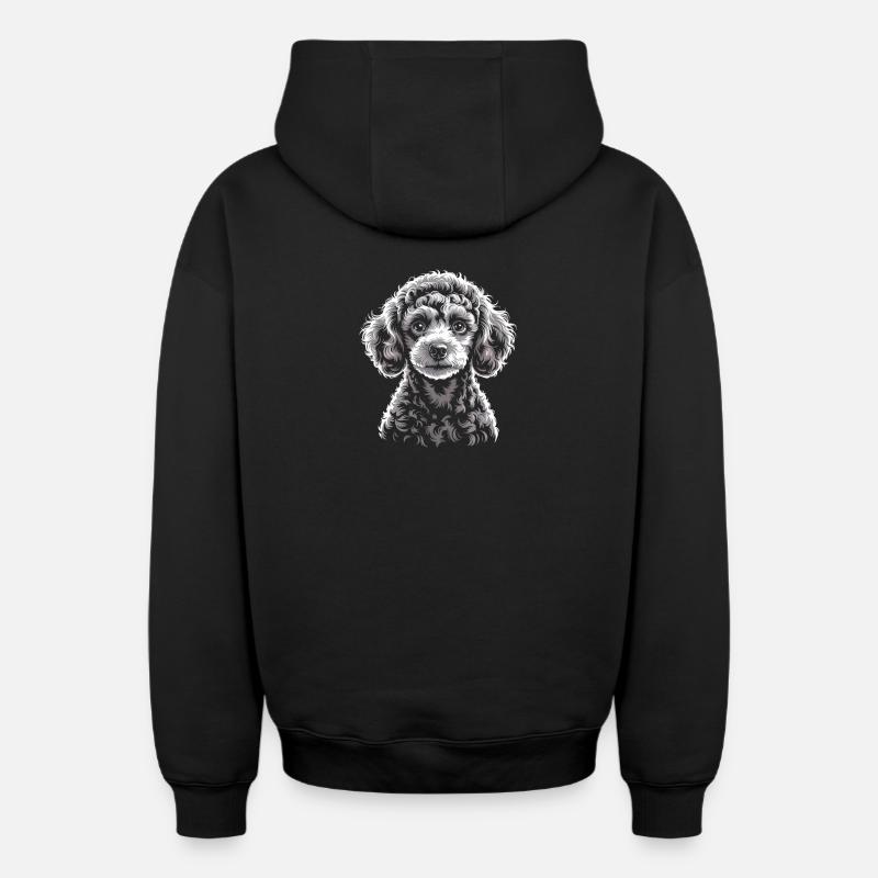 caniche toy - Sweat à capuche unisexe zippé oversize épais SPREAD - noir