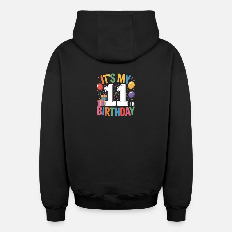 11e anniversaire - Sweat à capuche unisexe zippé oversize épais SPREAD - noir
