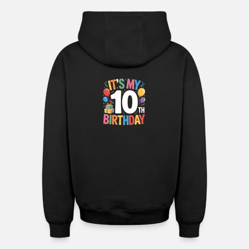 10e anniversaire - Sweat à capuche unisexe zippé oversize épais SPREAD - noir
