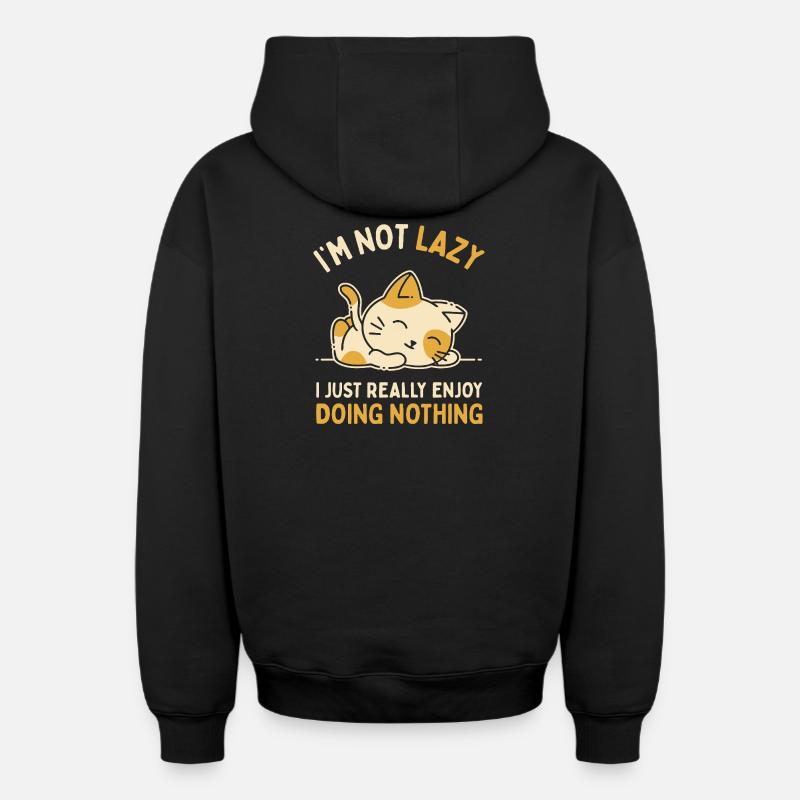 J’aime vraiment ne rien faire - Sweat à capuche unisexe zippé oversize épais SPREAD - noir