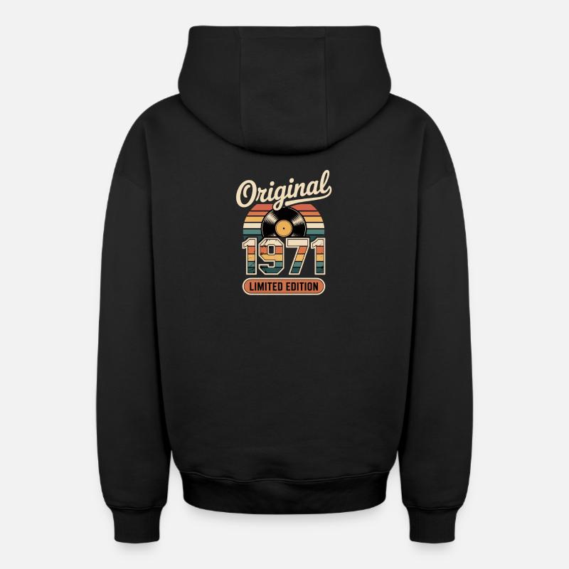 Edition limitée 1971 - Sweat à capuche unisexe zippé oversize épais SPREAD - noir