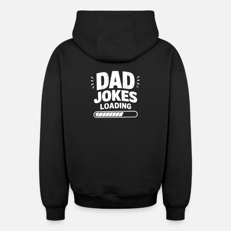 dad jokes loading - Oversized Heavyweight Unisex Zip Hoodie - Schwarz